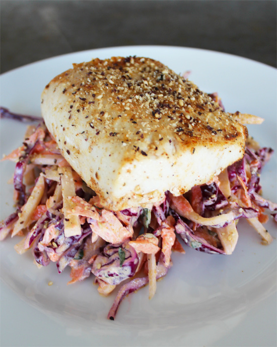 Broiled Mahi Mahi with Black Radish Slaw